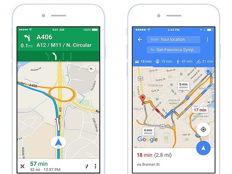 Google Maps Mobile Interface Mockups