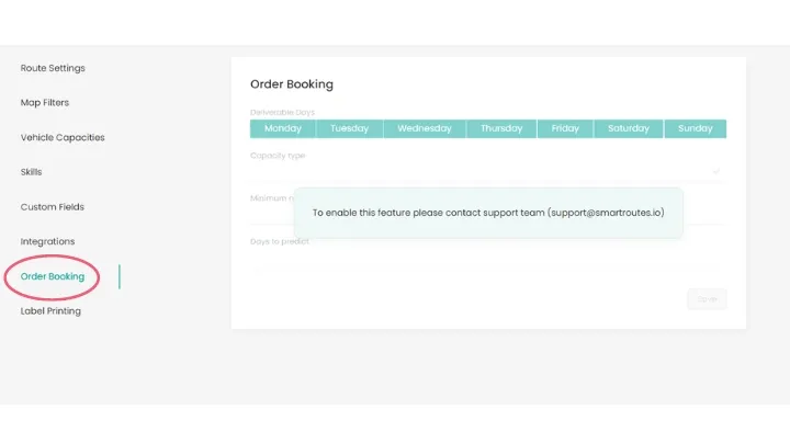 Order Booking Feature