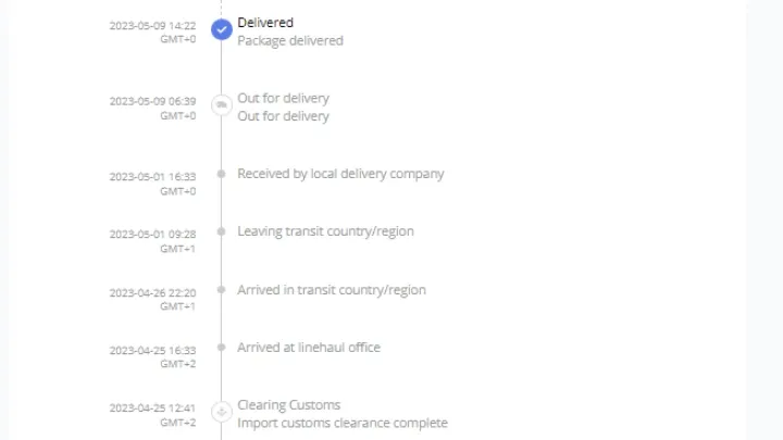 What is the difference between ‘out for delivery’ and ‘in-transit’