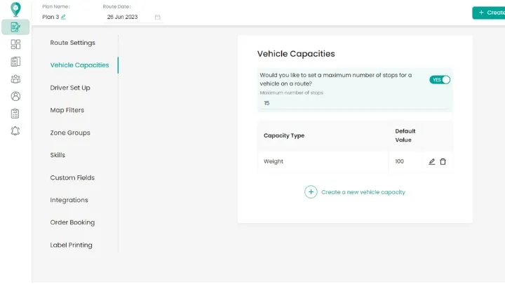 Vehicle Capacities