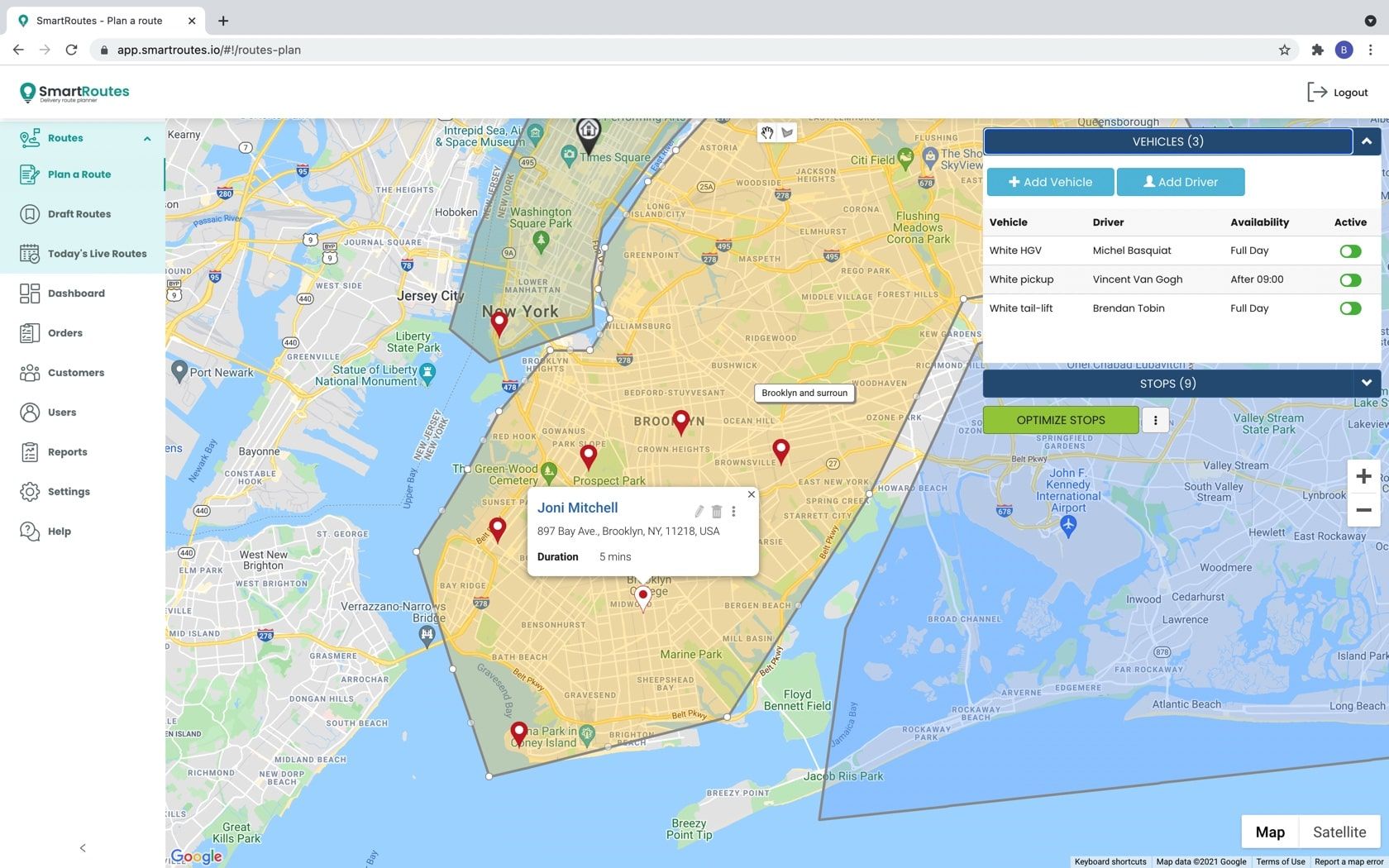 Territory management in delivery operations