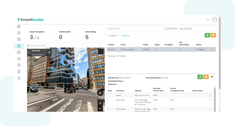 Report from SmartRoutes delivery management platform