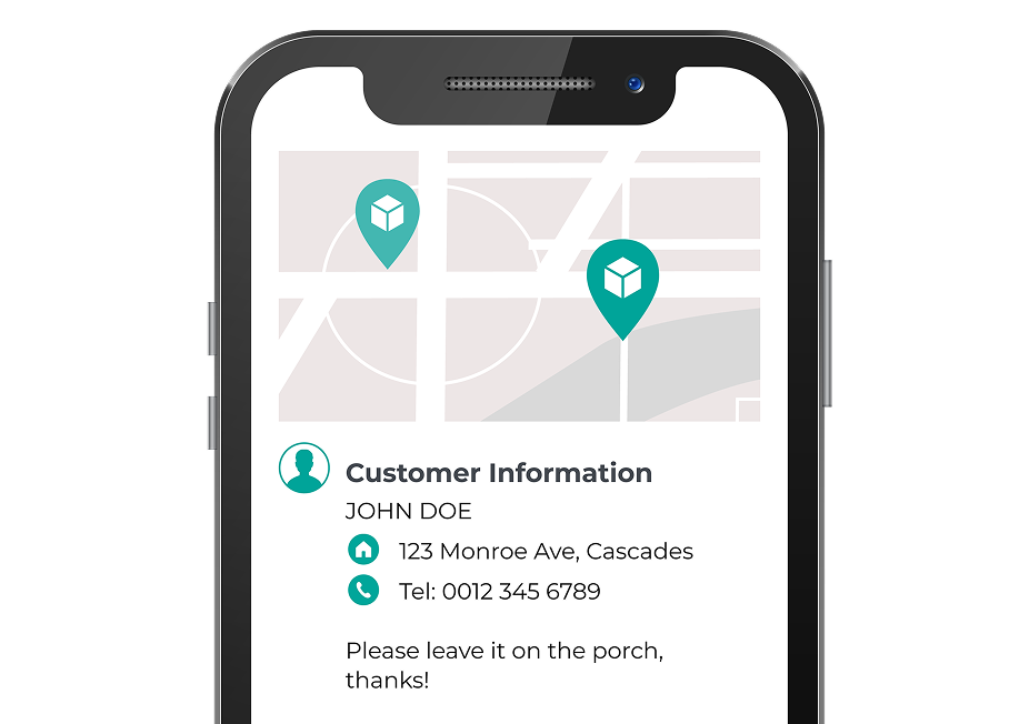 View customer contact details and delivery instructions