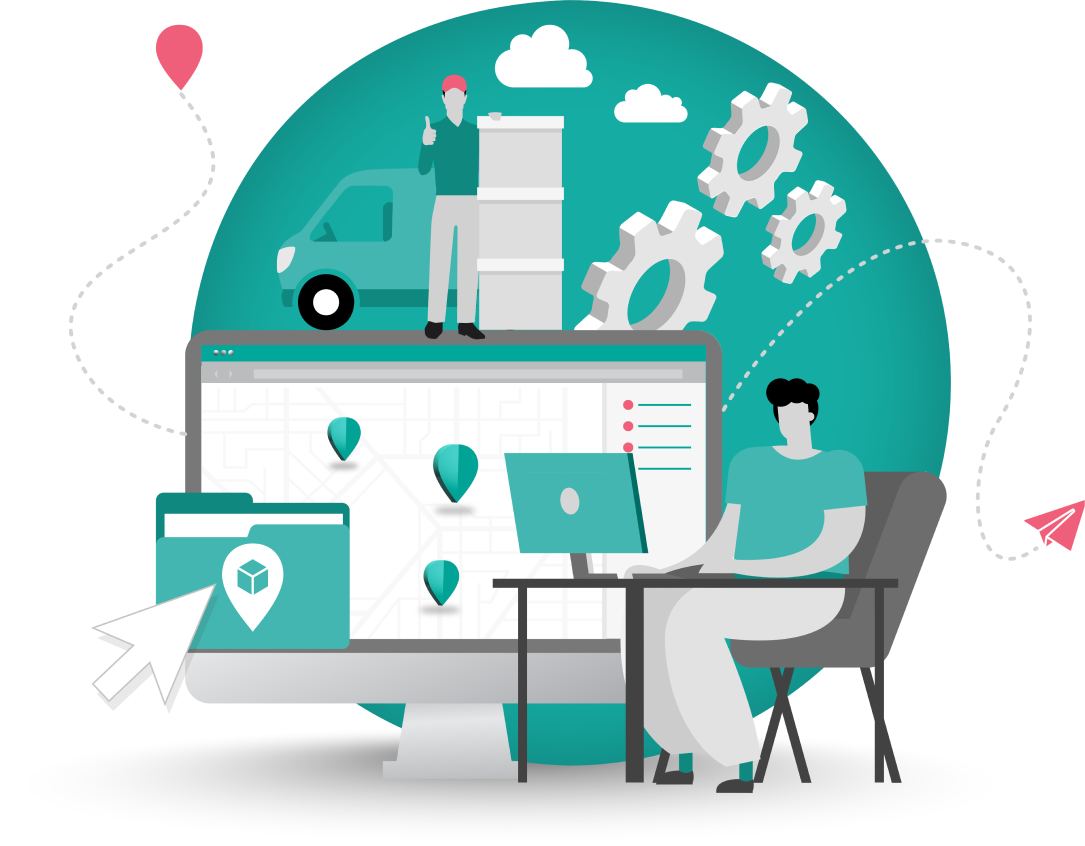 Full visibility from the office - route tracking dashboard