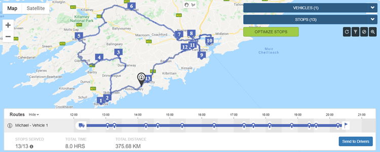 Screenshot of SmartRoutes Supermarket Delivery Route Planner