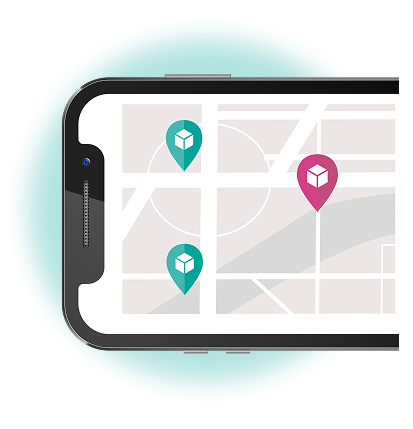 Route planning map on mobile