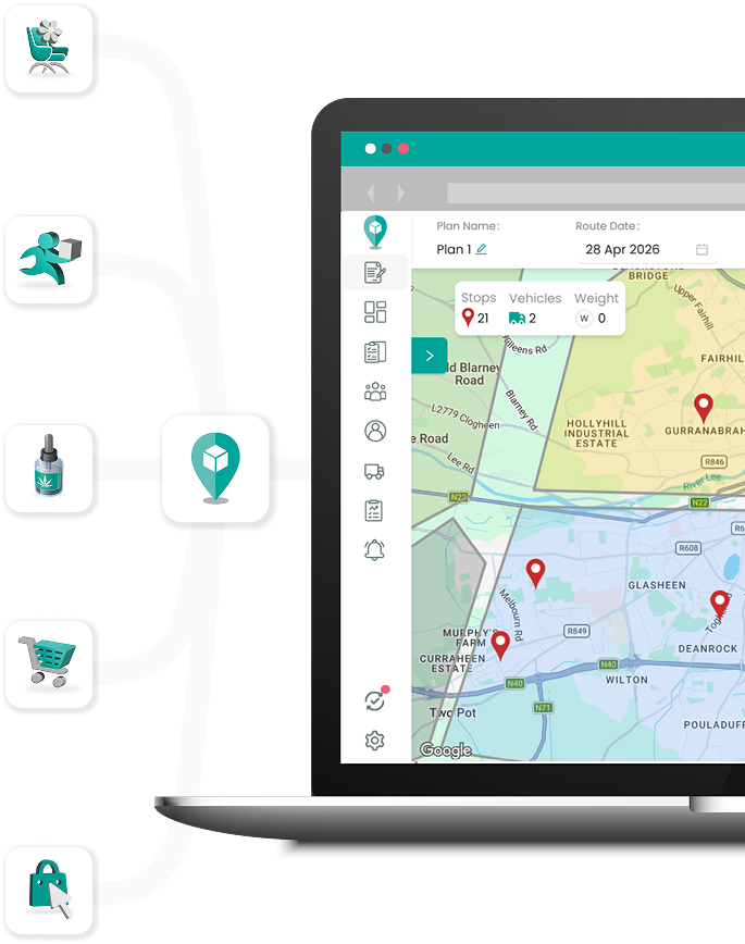 Route planning dashboard