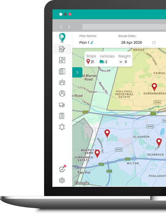 Route planning dashboard